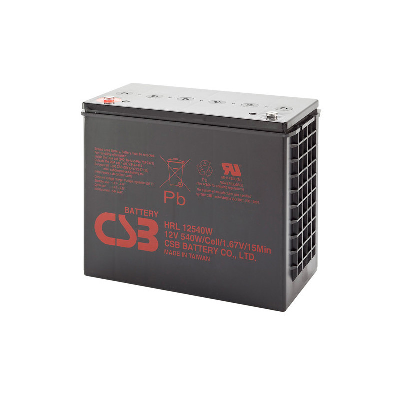 CSB HRL12540W 12 Volt 135Ah 10 Year Sealed Lead Acid Battery CSB HRL12540W 12 Volt 135Ah 10 Year Sealed Lead Acid Battery