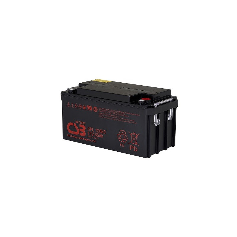 CSB 12 Volt 65AH VRLA AGM Battery 10 Year Design Life GPL12650