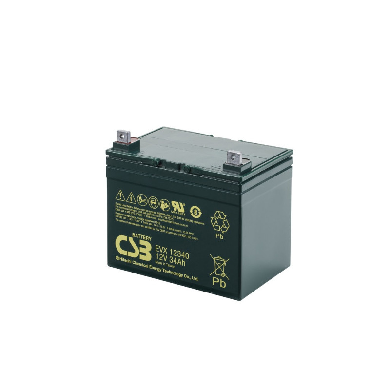 CSB EVX12340 12V 34Ah Deep Cycle VRLA AGM Traction Electric Vehicle Battery CSB EVX12340 12V 34Ah Deep Cycle VRLA AGM Traction Electric Vehicle Battery