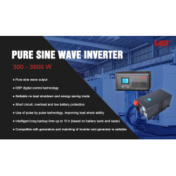 East Deltec 12V 1000VA 1000W pure sine wave inverter charger lifep04