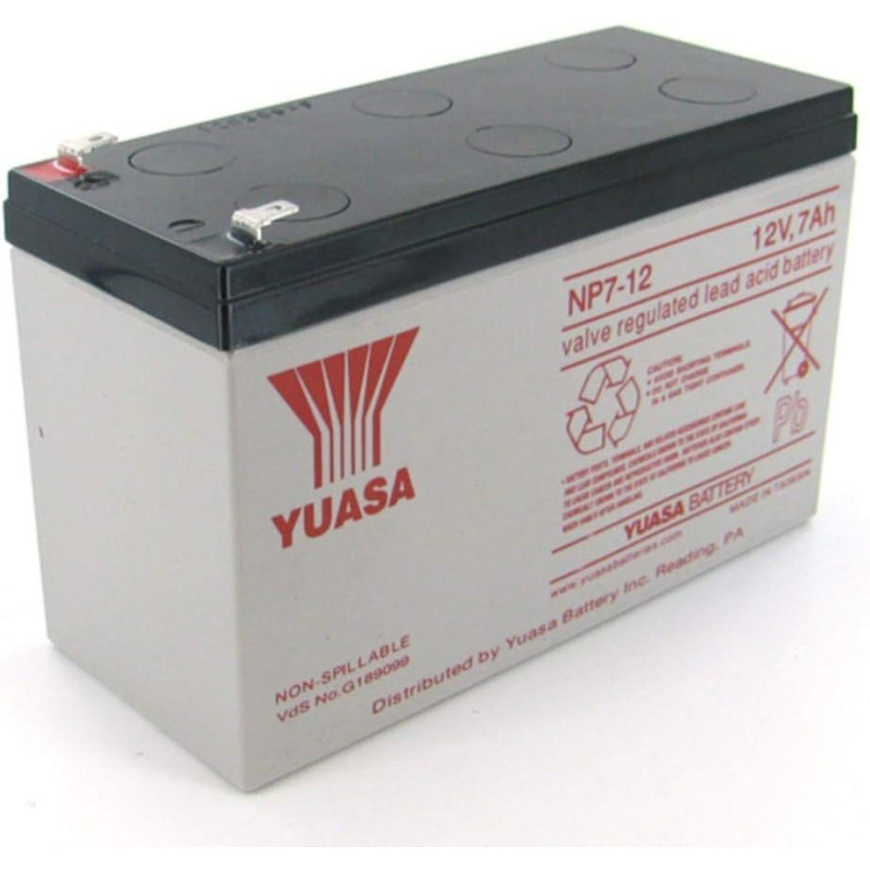 YUASA Genesis NP7-12 12V/7Ah SLA Battery with F2 Terminal