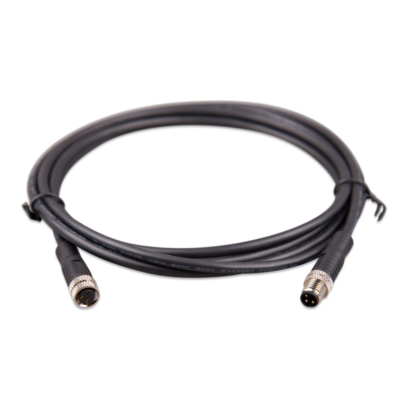 Victron M8 circular connector Male/Female 3 pole cable 1m