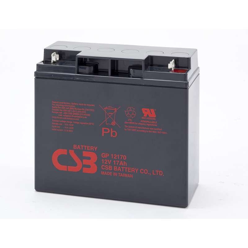 CSB GP12170 12V 17Ah Valve Regulated Lead Acid AGM Battery for UPS