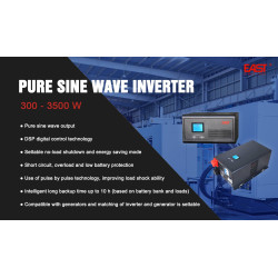 East 24 V 1600 Watt  2.56 - 51,2 kWh LIFePO4 Pure Sine Wave Lithium Battery Plug and Play Inverter Trolley Options East 24 V 1600 Watt  2.56 - 51,2 kWh LIFePO4 Pure Sine Wave Lithium Battery Plug and Play Inverter Trolley Options