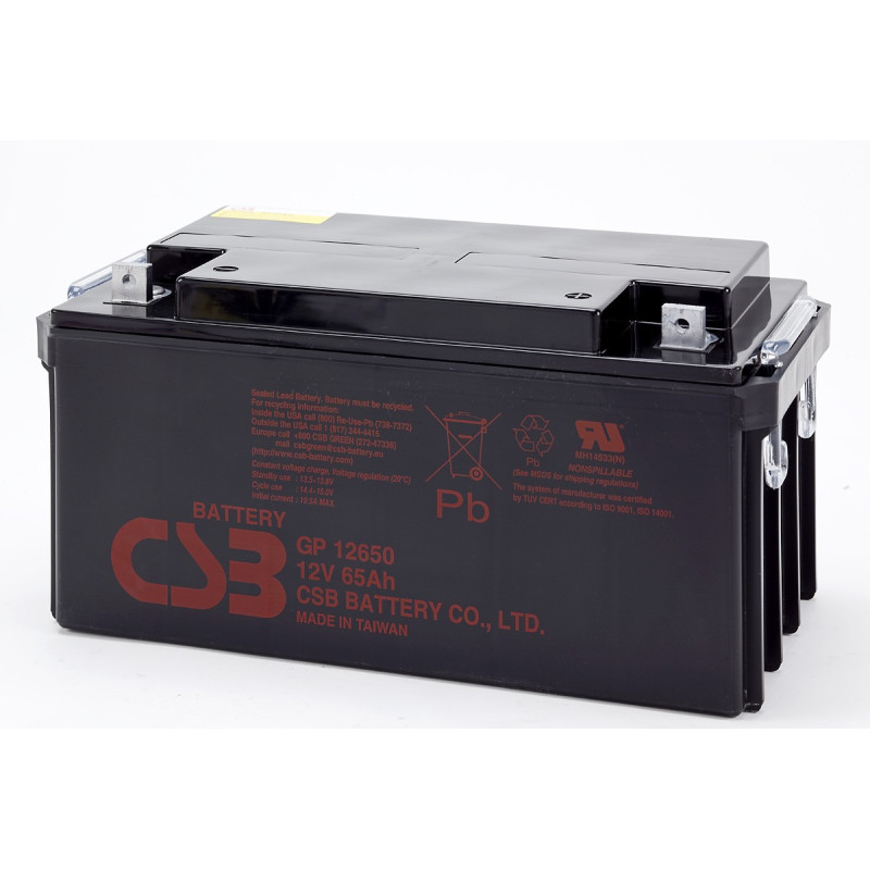 CSB GP12650 12 Volt 65 AH Sealed Lead Acid Battery