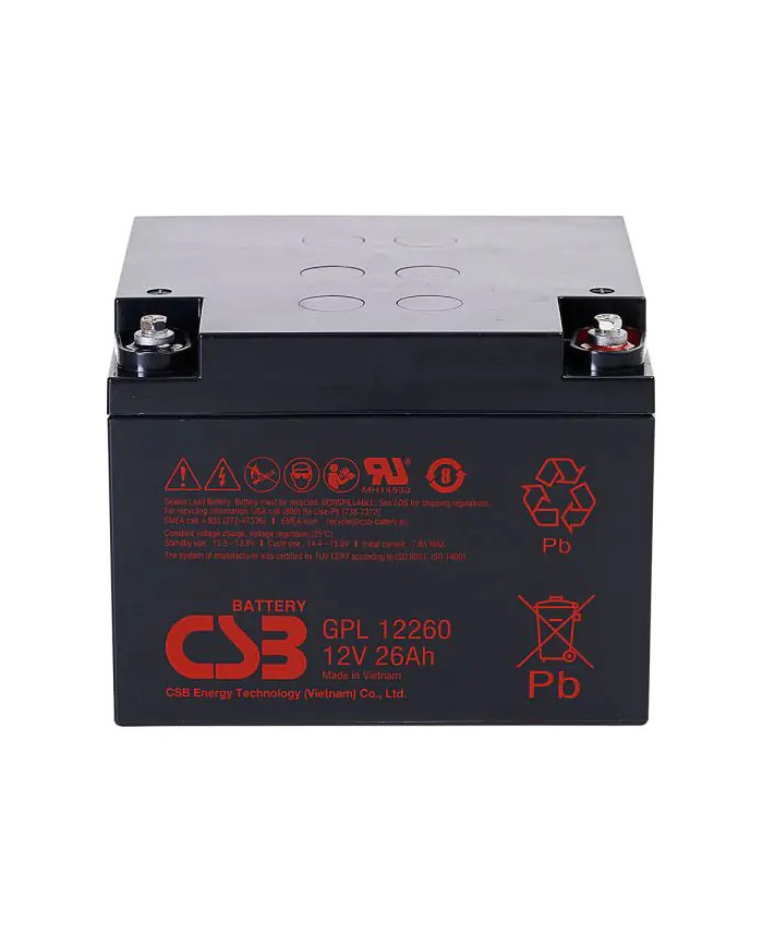 12V 26 Ah Long Life Maintenance-Free Sealed Lead Acid Battery CSB GPL12260