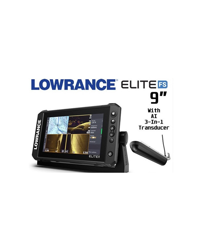 Lowrance Elite FS 9 FishFinder ChartPlotter AI 3-in-1 Transducer Bundle