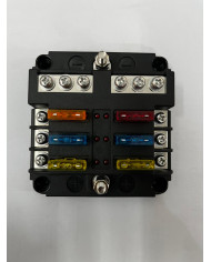 Fuse Box - 1 in and 6 out with negative bus bar and LED Indicator Fuse Box - 1 in and 6 out with negative bus bar and LED Indicator