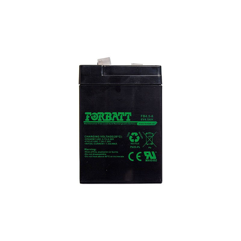 6 Volt 4-5AH Sealed Lead Acid AGM Battery (Forbatt / Duratec / PoweRoad)