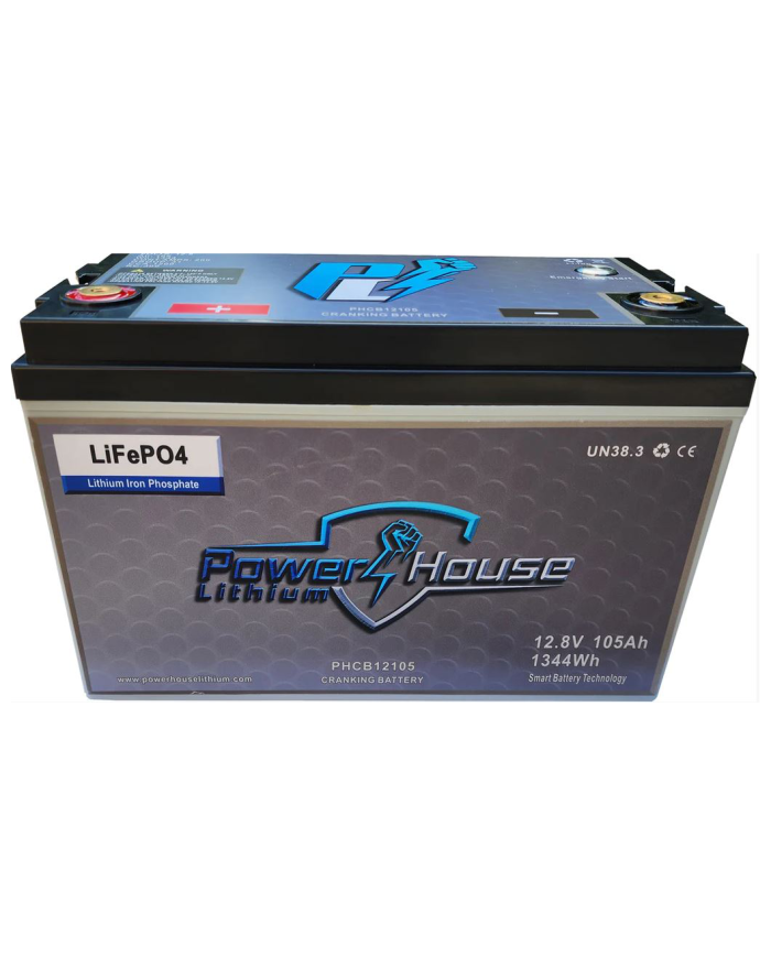 Powerhouse 12V 105Ah Cranking Lithium LiFePO4 Battery with Bluetooth