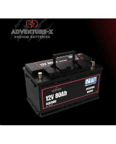 Adventure-x 12V 80Ah 1000 CCA Sodium-Ion (Na+) Engine Start & Deep Cycle Storage Battery With Bluetooth BMS
