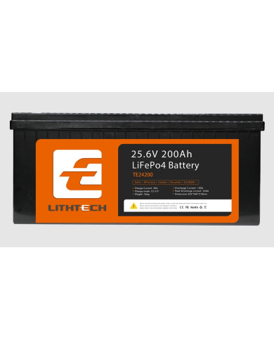Lithtech 24 V 200 Ah Bluetooth Smart Lithium Battery Pack