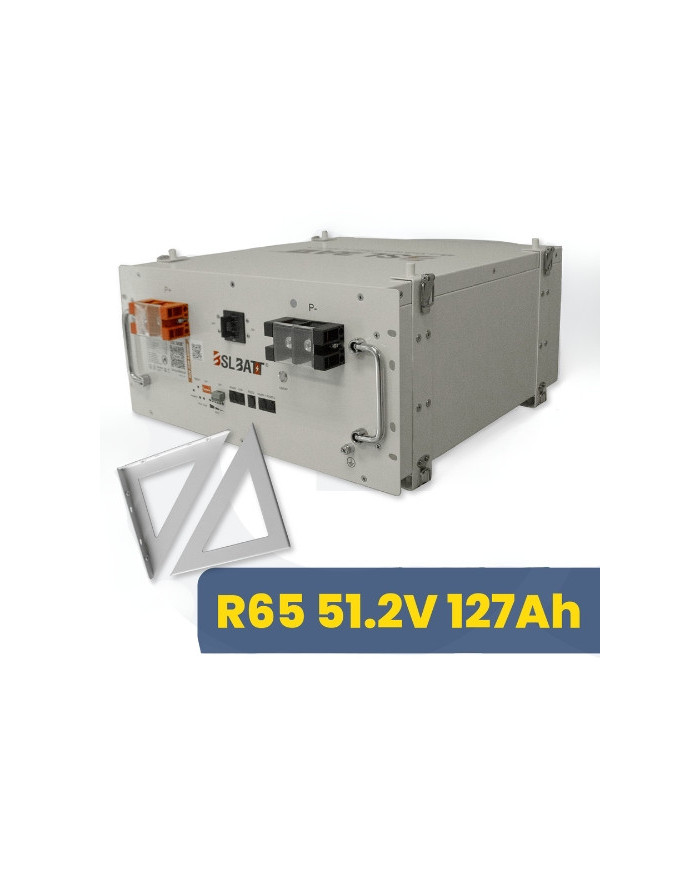 BSL R65 51.2V 127Ah Rack Mount Incl Wall mount Bracket 48V 6.5kWh LiFePO4 Lithium Ion Battery