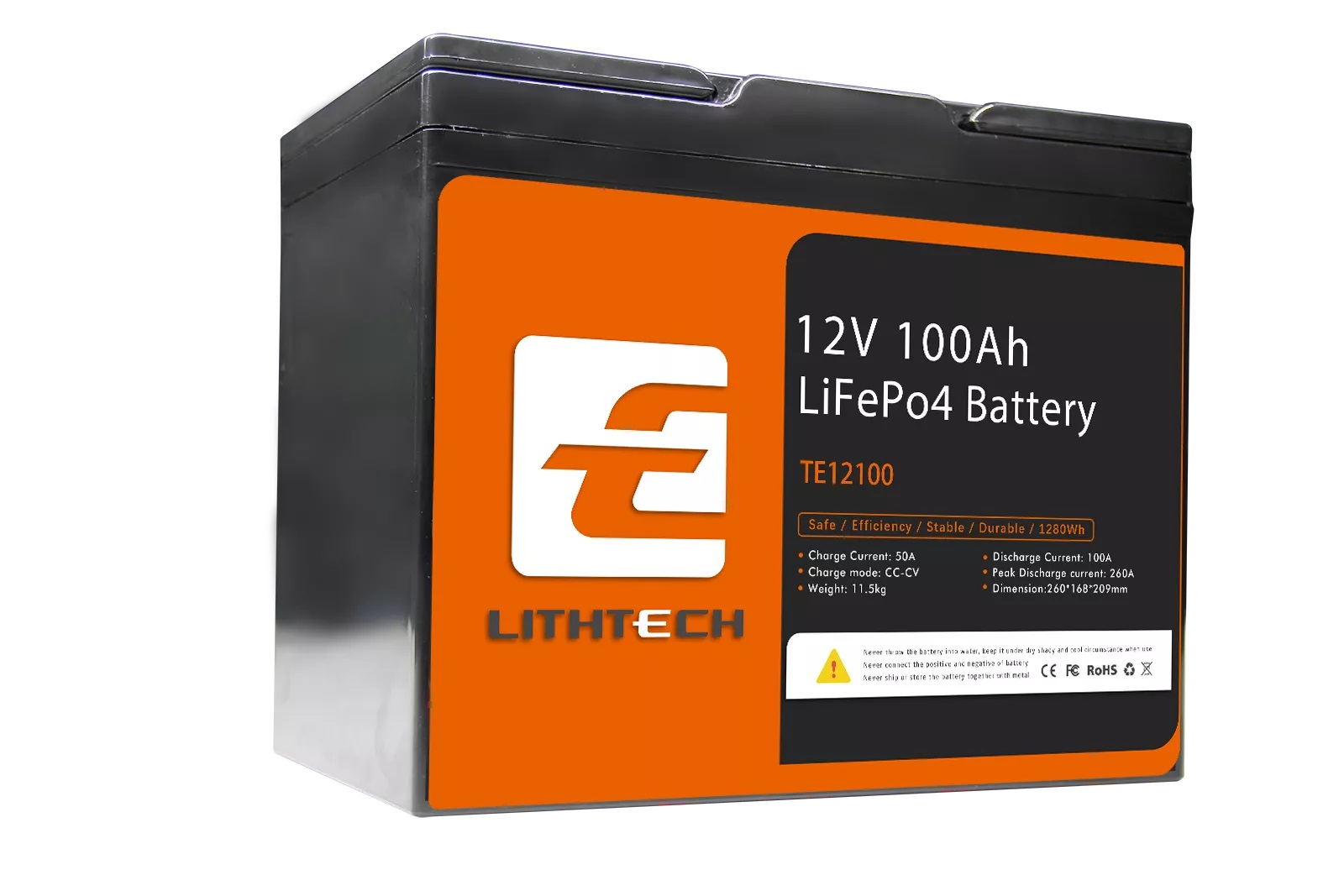 Lithtech 24V 100ah 2.56kWh Lithium Battery Kit TE12100 Solar